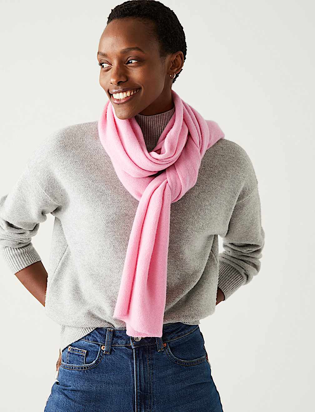 Pure Cashmere Knitted Scarf