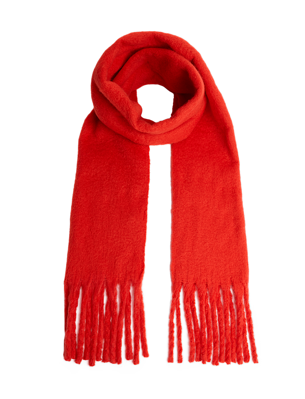 Brushed Colour Block Tassel Scarf