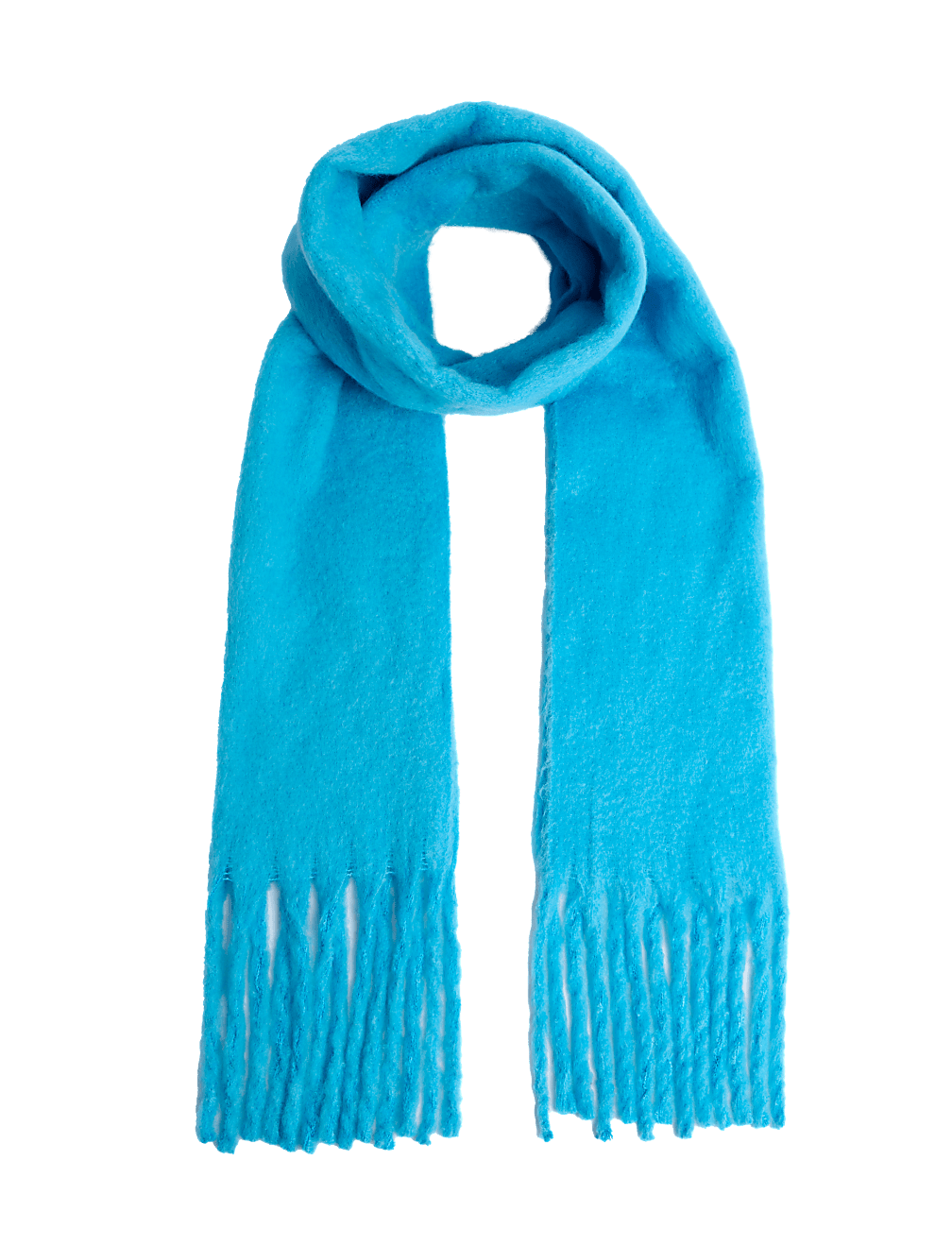 Brushed Colour Block Tassel Scarf