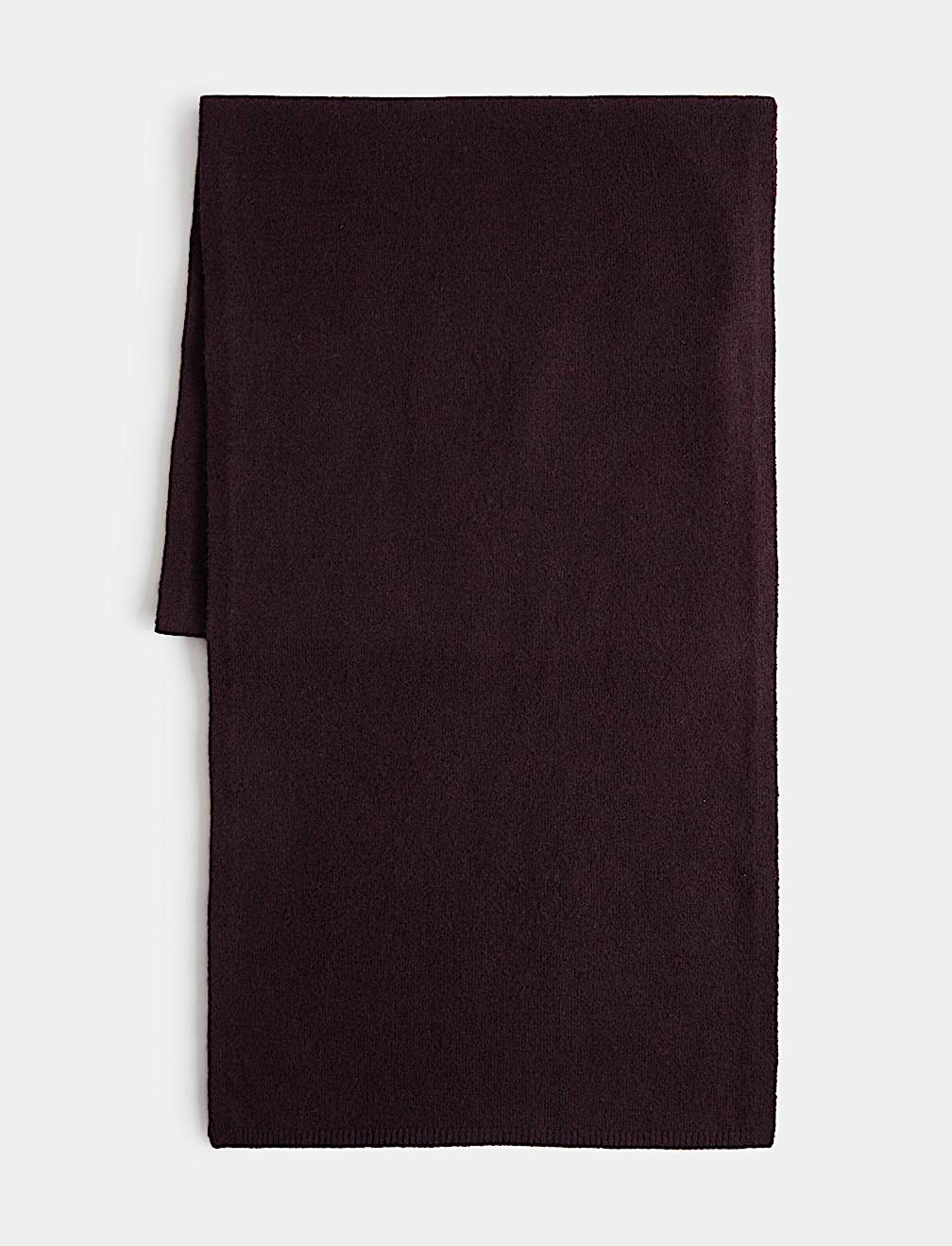 Ribbed Knit Scarf with Wool