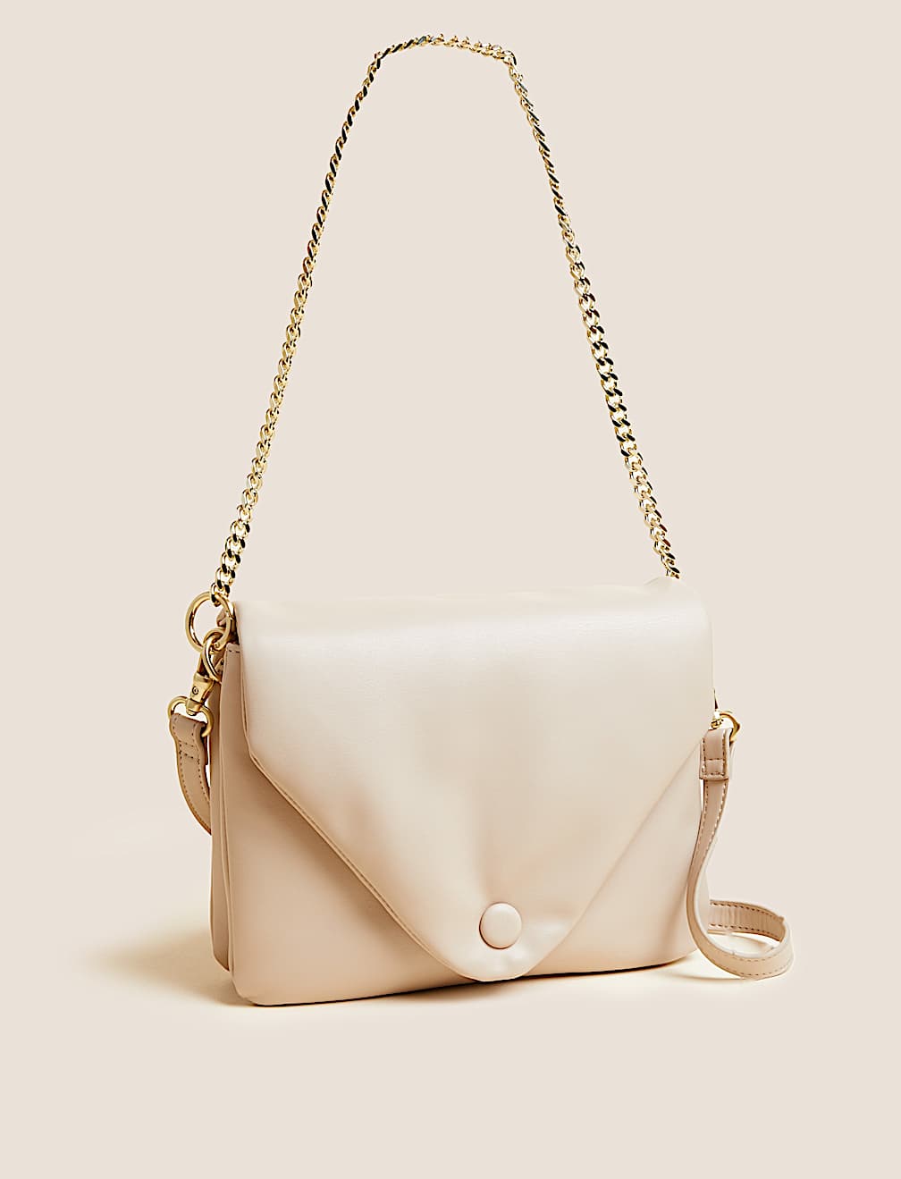 Faux Leather Padded Shoulder Bag