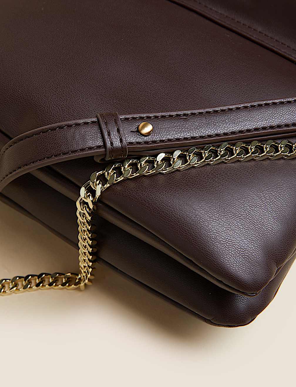 Faux Leather Padded Shoulder Bag