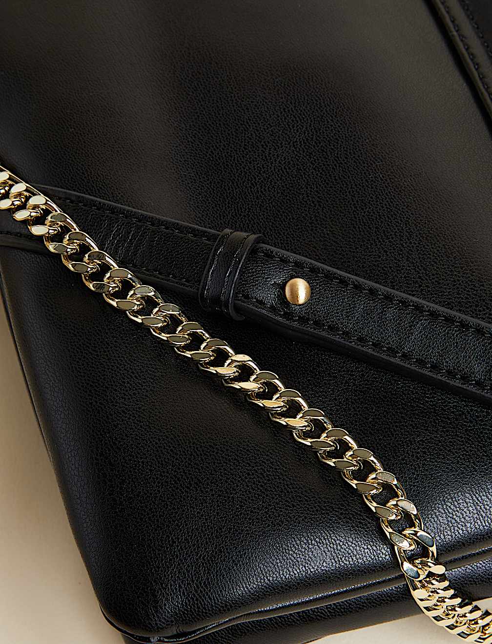 Faux Leather Padded Shoulder Bag