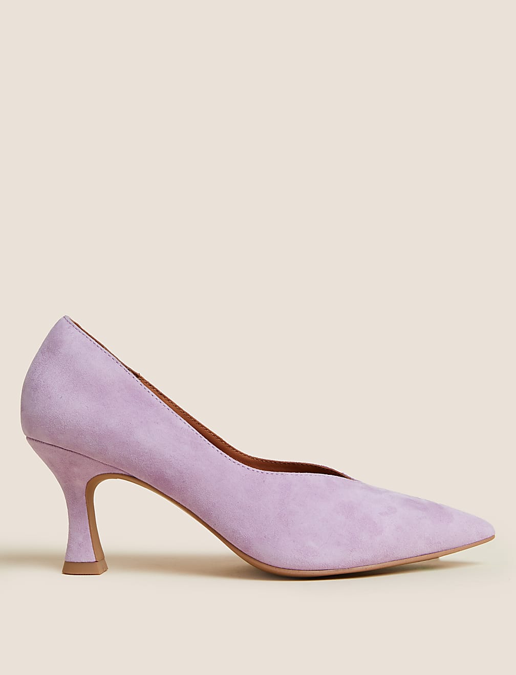 Suede Stiletto Heel Pointed Court shoes