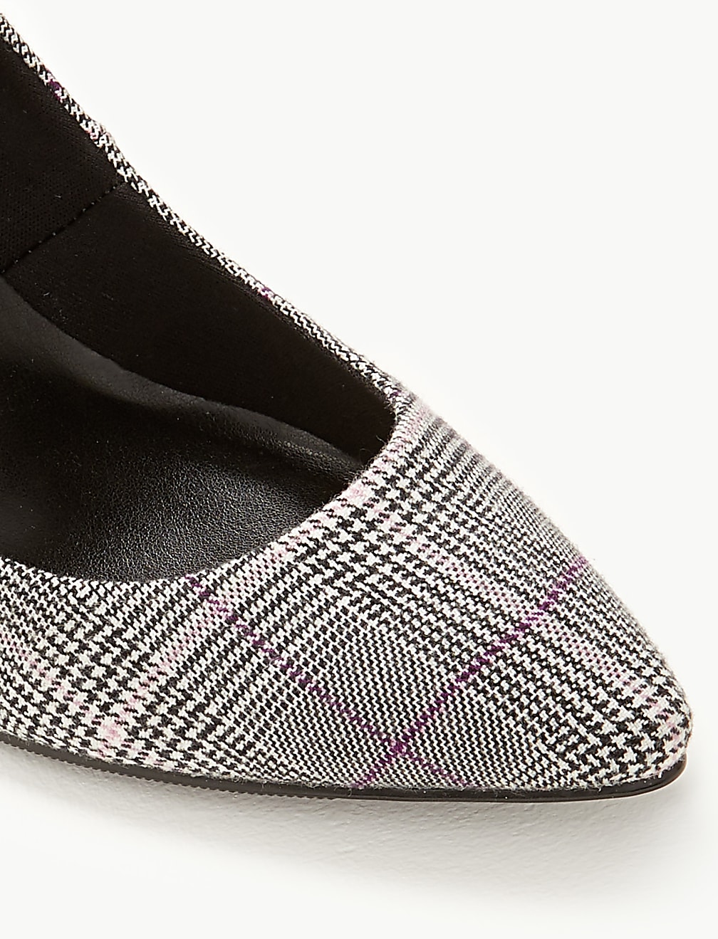 Stiletto Heel Checked Pointed Court Shoes