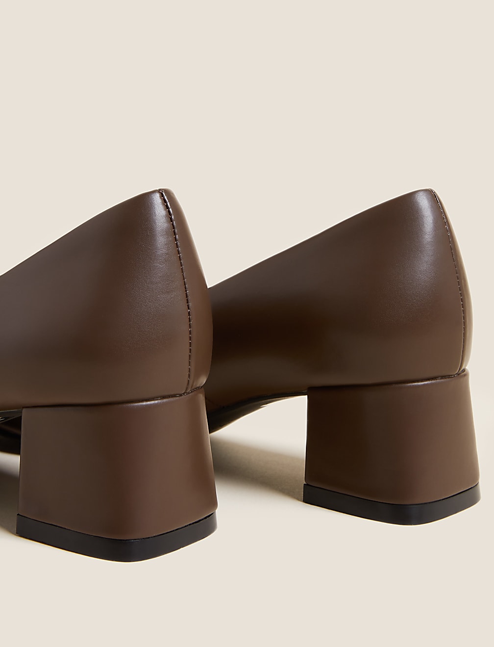 Wide Fit Block Heel Square Toe Shoes