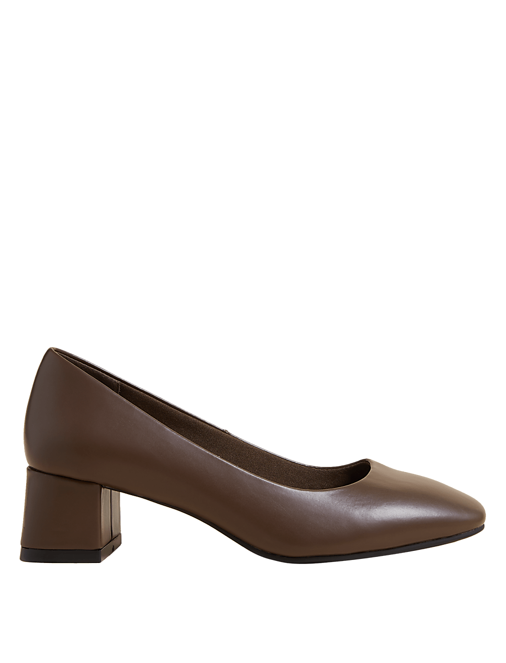 Wide Fit Block Heel Square Toe Shoes