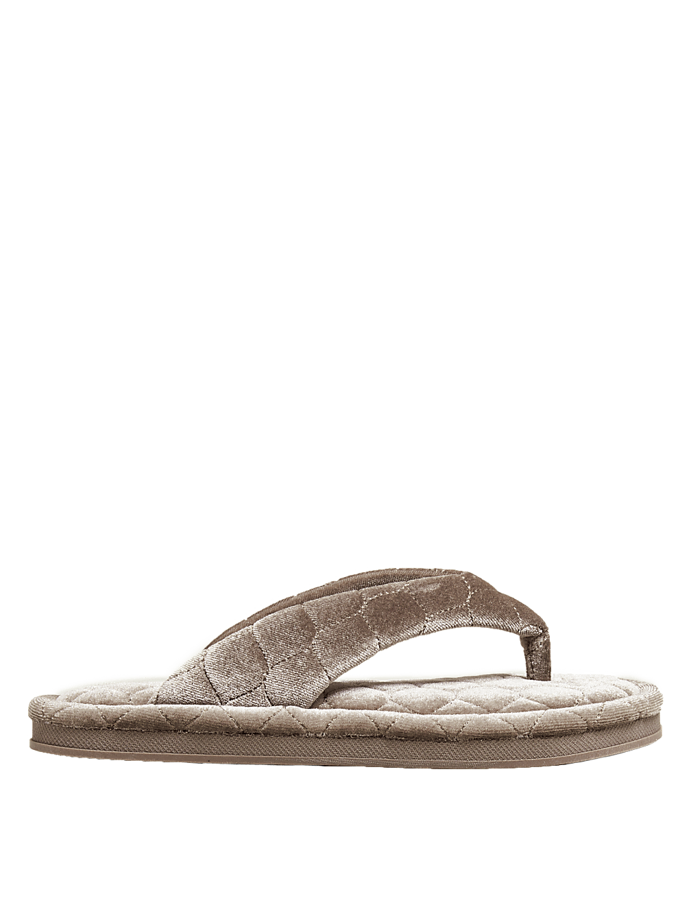 Velvet Open Toe Thong Slipper