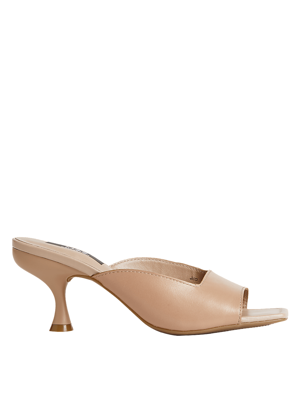 Wide Fit Leather Kitten Heel Mules
