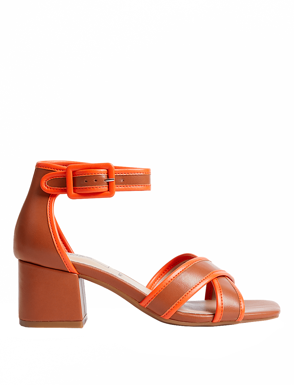 Wide Fit Ankle Strap Block Heel Sandals
