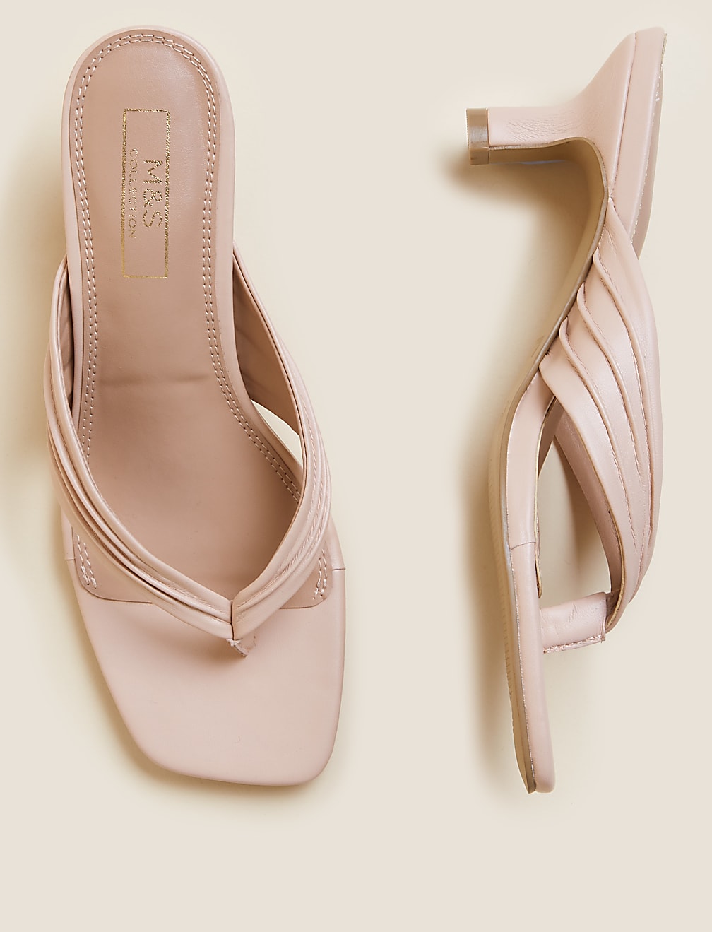 Kitten Heel Flip Flop Mules