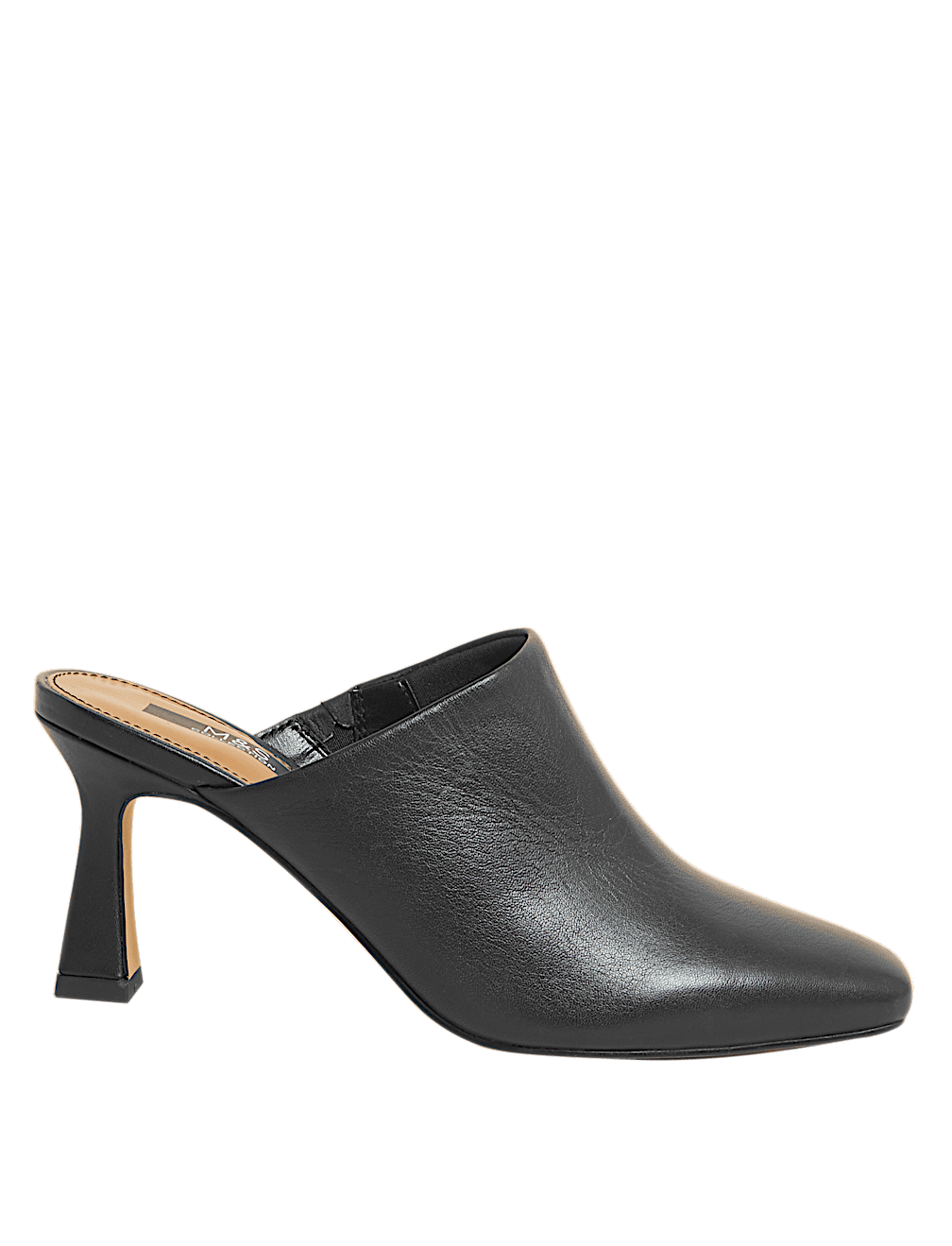 Leather Square Toe Mule Court Shoes