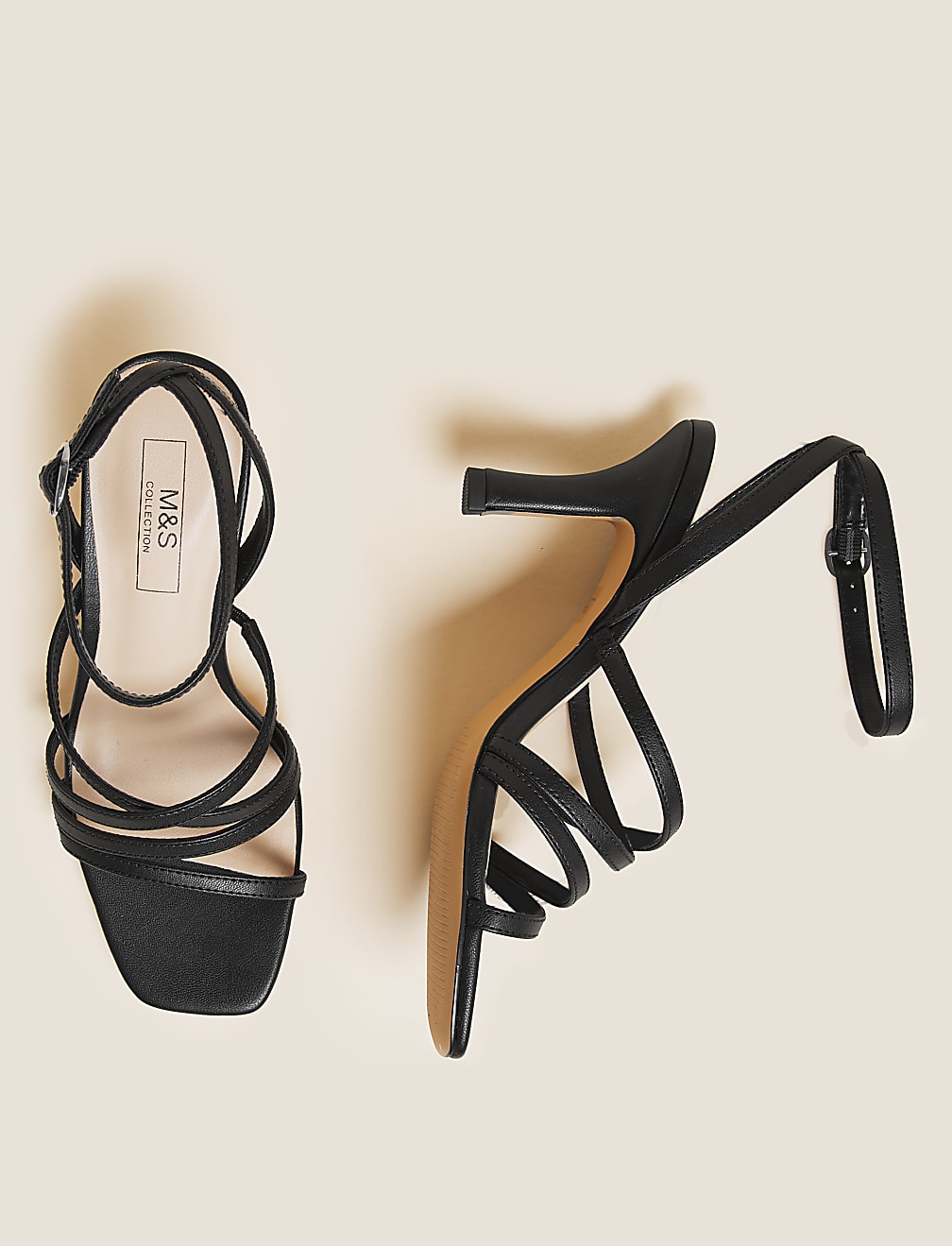 Strappy Open Toe Stiletto Heels