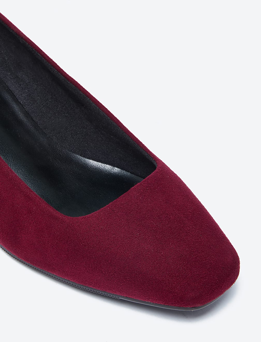 Square Toe Block Heel Court Shoes