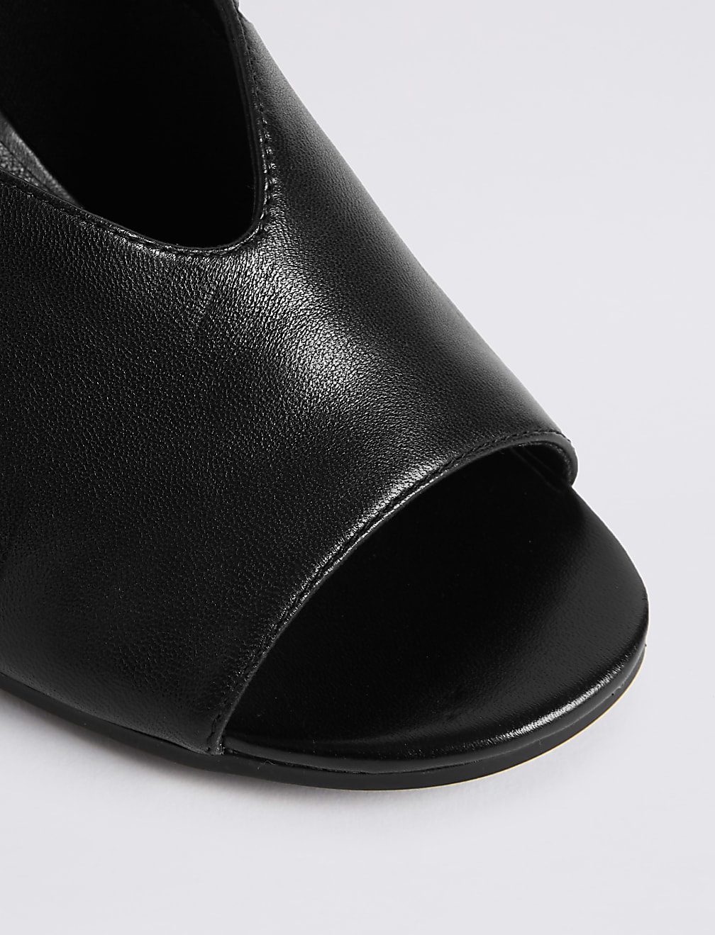 Leather Open Toe Mules