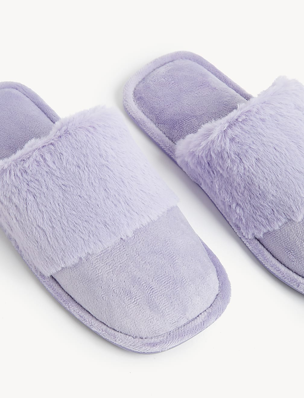 Faux Fur Cuff Mule Slippers