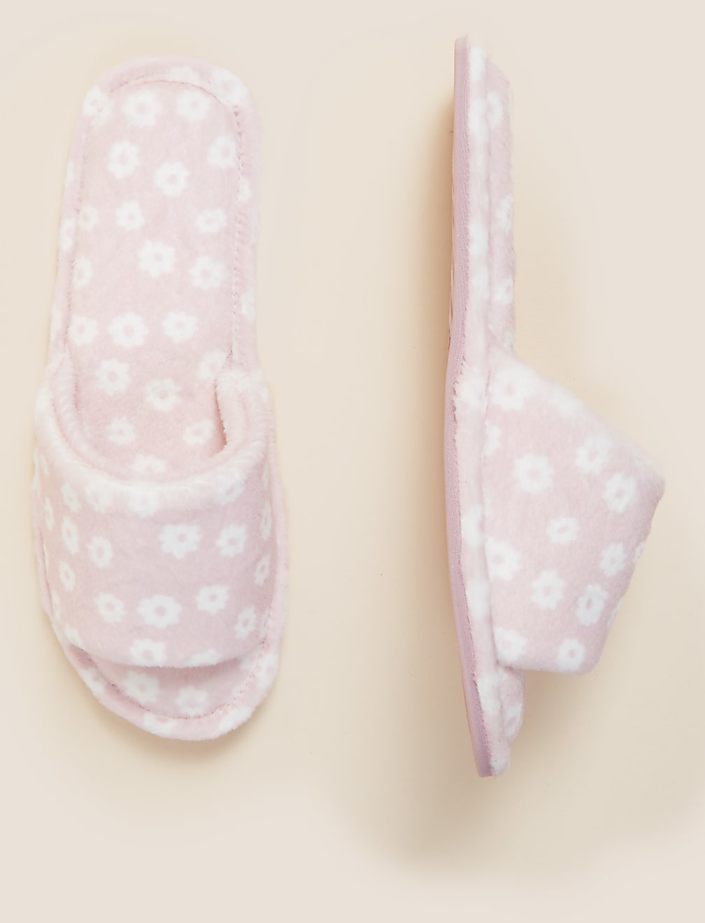 Floral Open Toe Mule Slippers