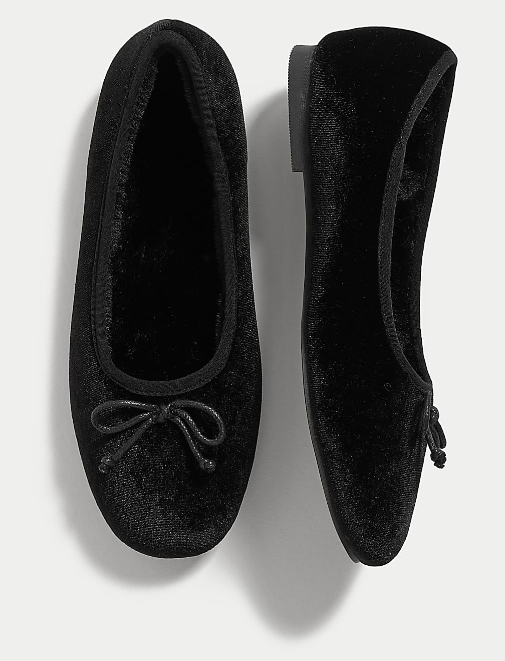 Velvet Bow Ballerina Slipper