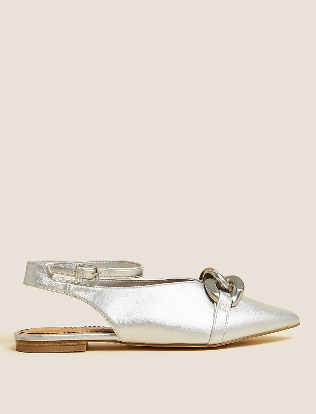 Wide Fit Ankle Strap Flat Slingback Shoes