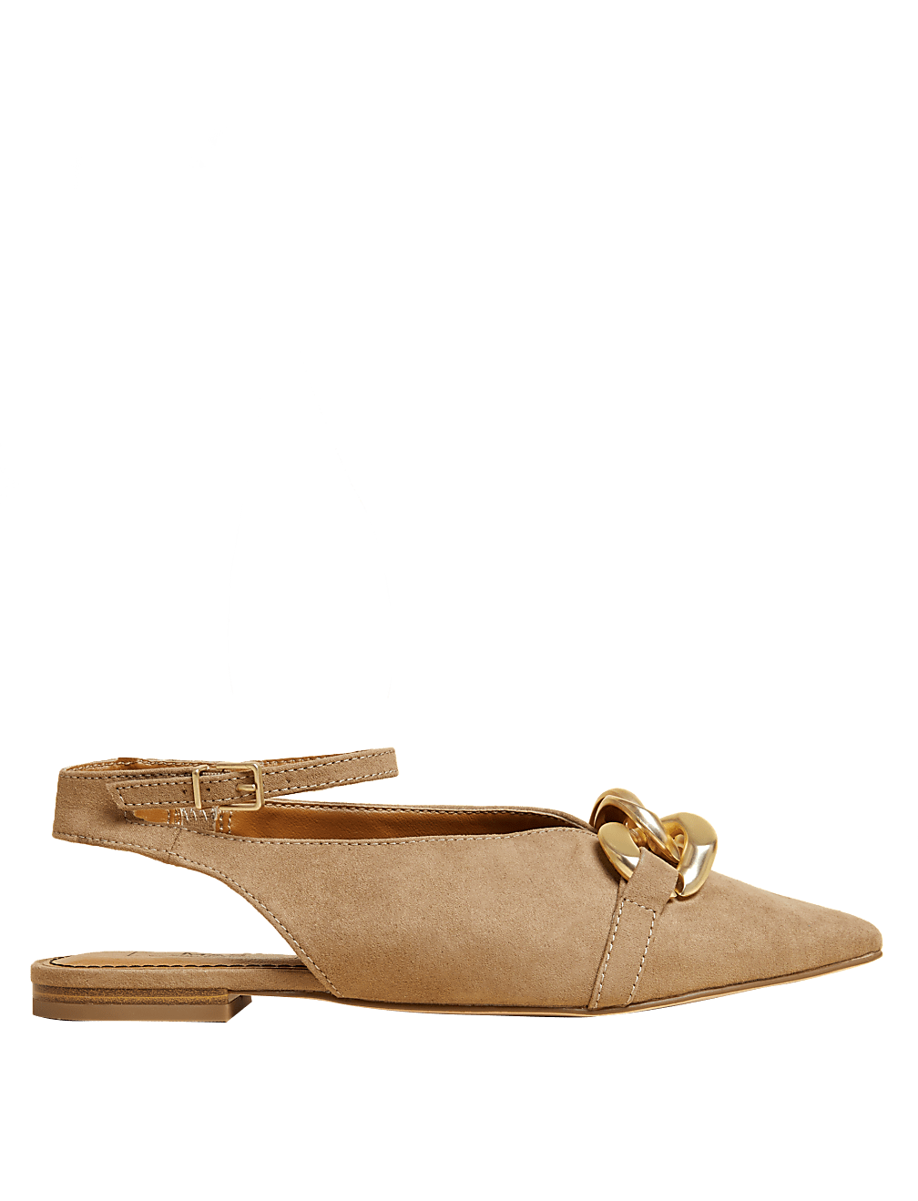 Wide Fit Ankle Strap Flat Slingback Shoes