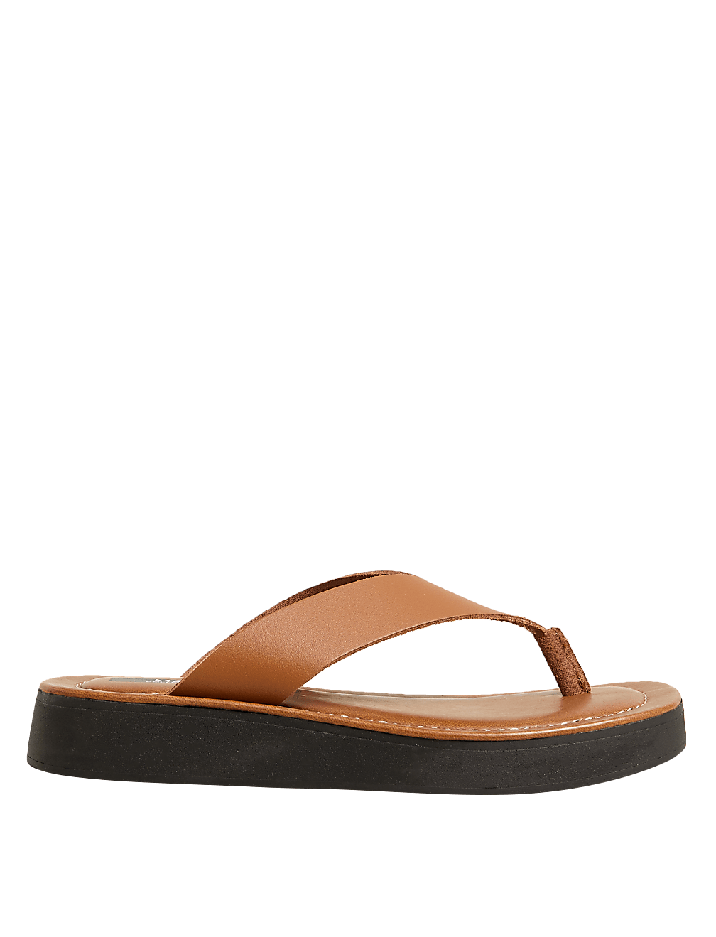 Leather Flatform Flip Flops