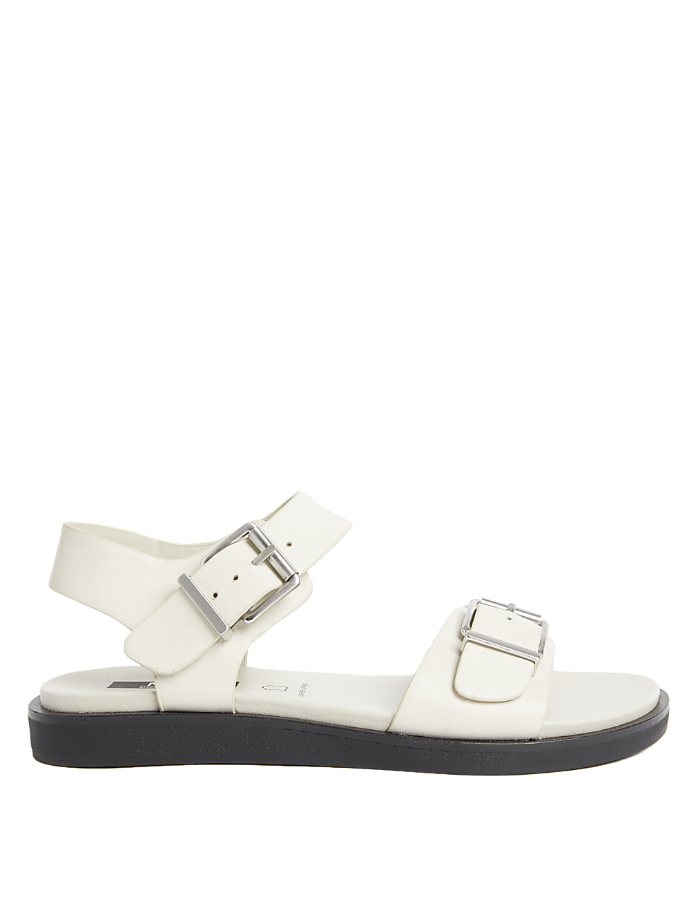 Leather Buckle Flat Sandals