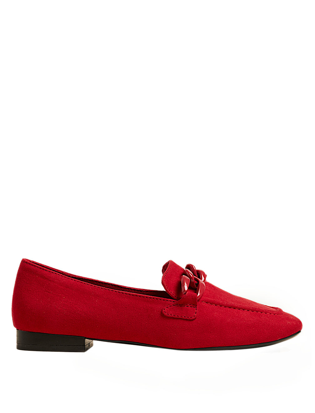 Chain Detail Square Toe Loafers