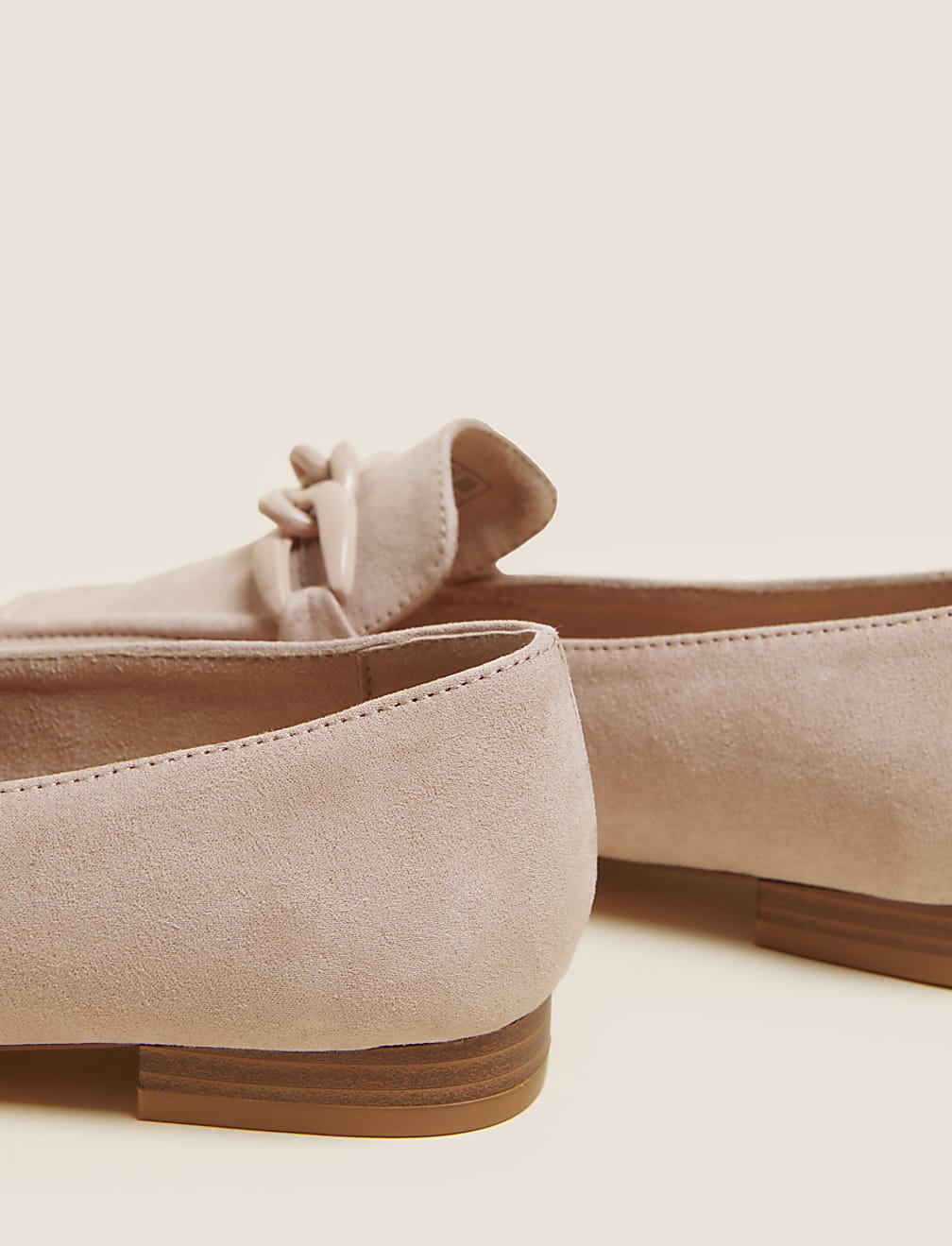 Chain Detail Square Toe Loafers