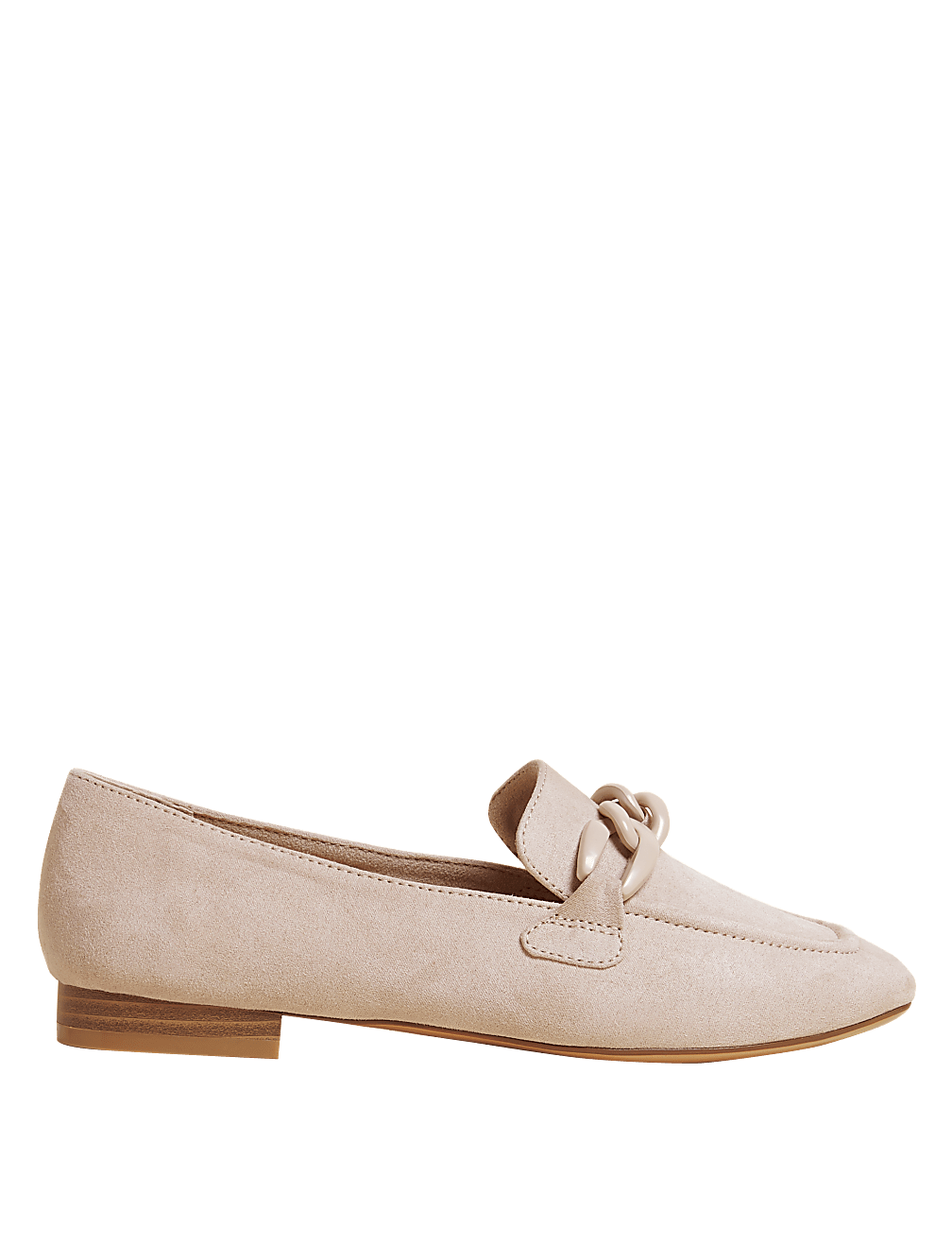 Chain Detail Square Toe Loafers