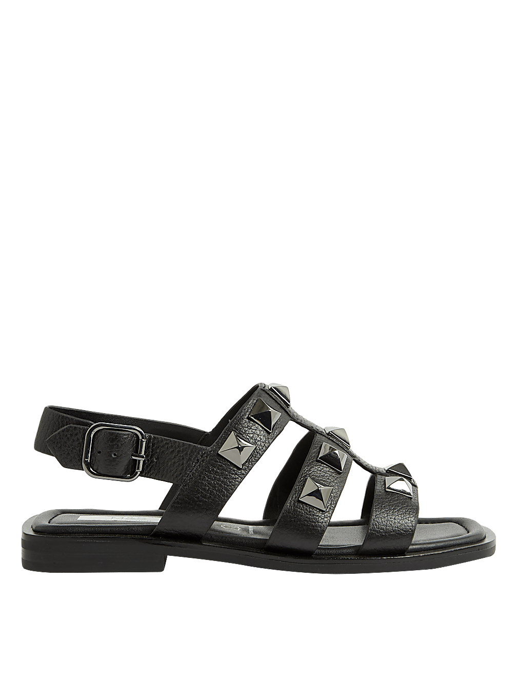 Black flat sandals wide fit on sale