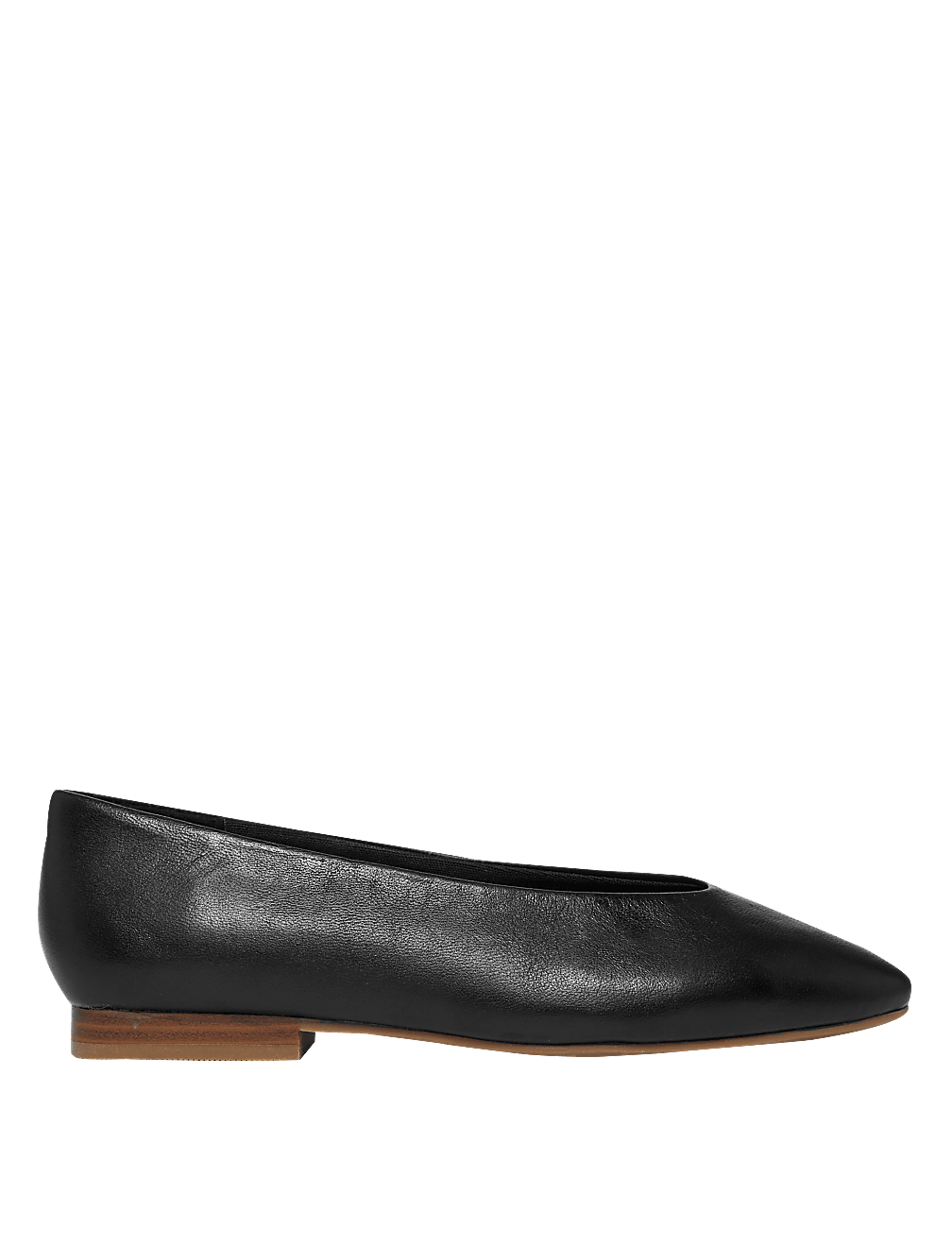 Leather High Vamp Almond Toe Pumps