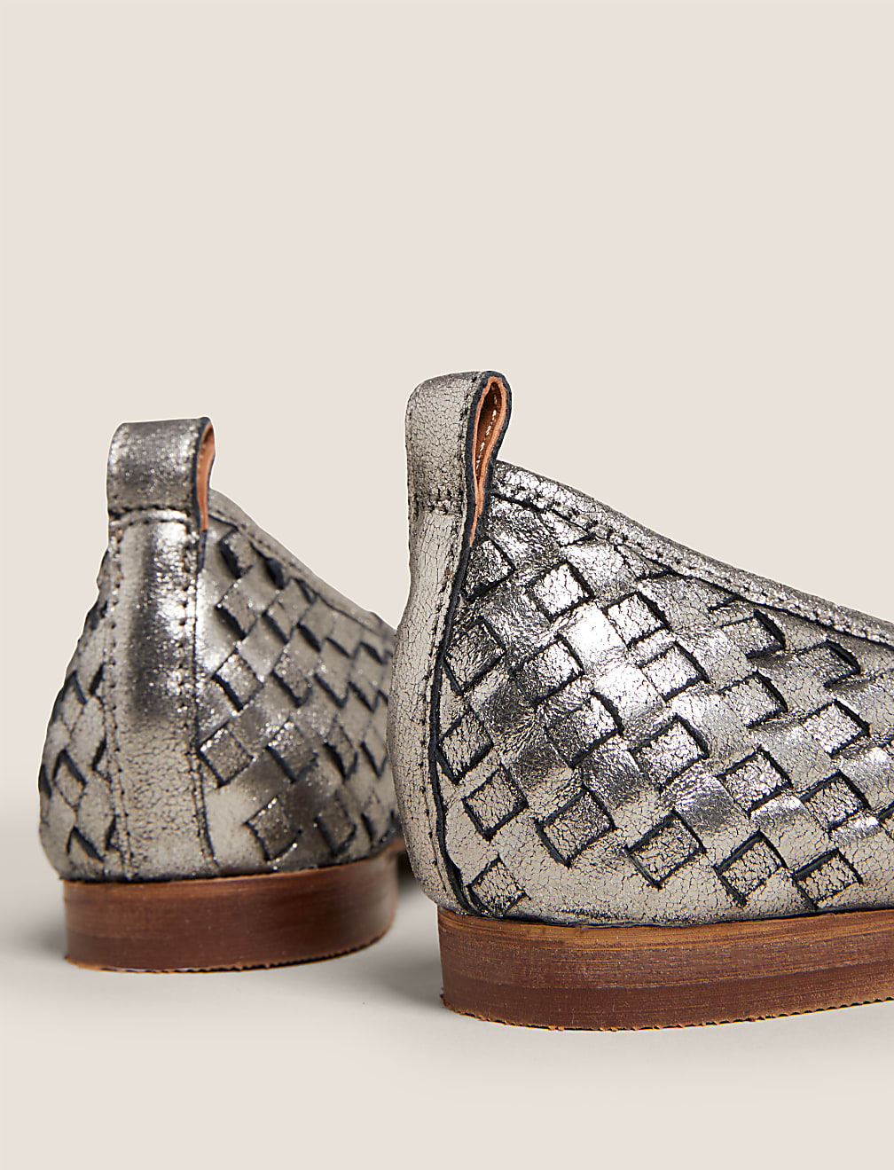 Leather Flat Ballet Pumps