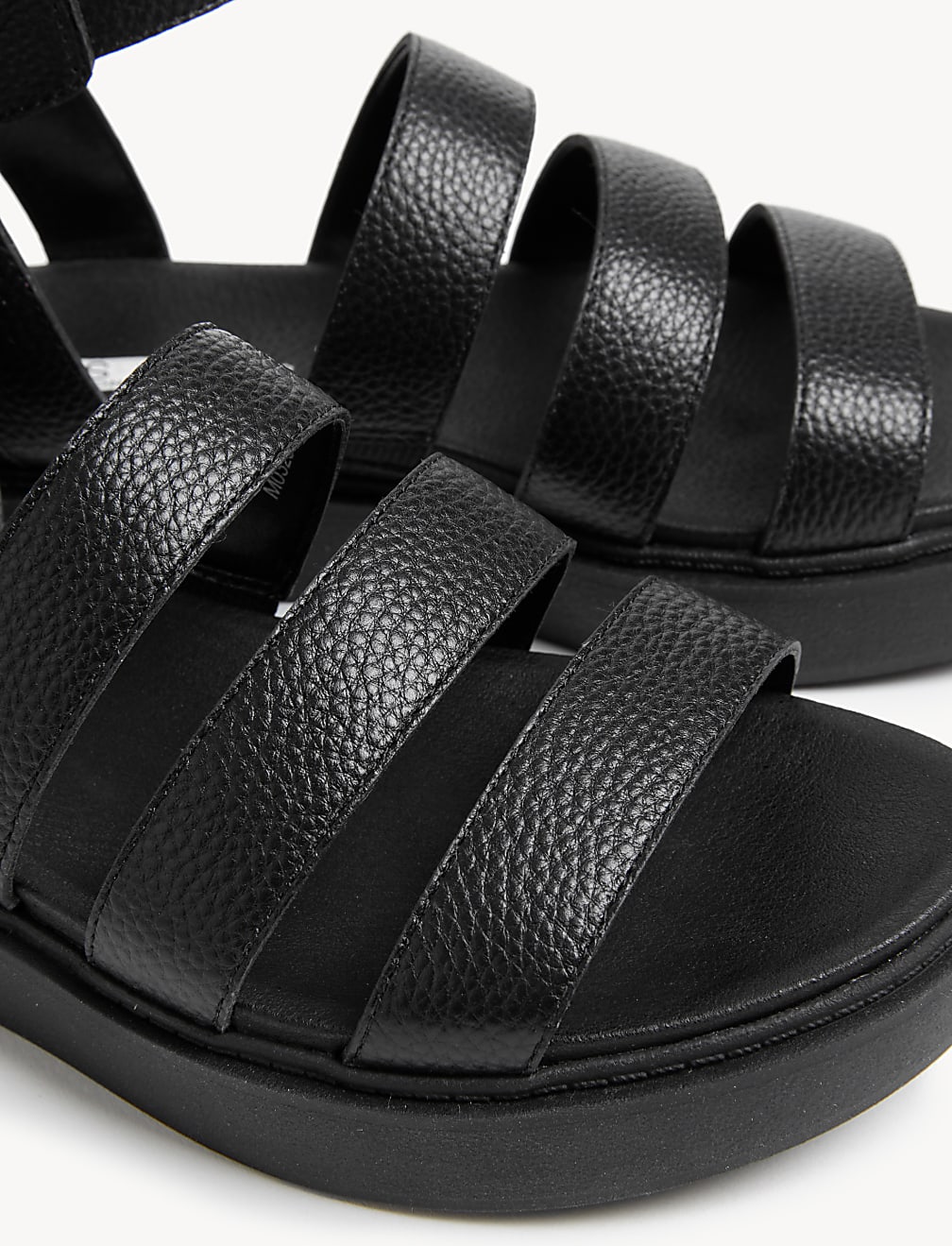 Leather Ankle Strap Flat Sandals