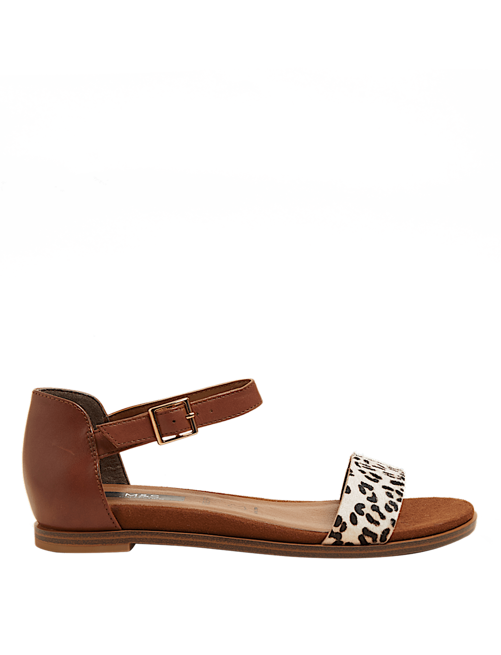 Wide Fit Suede Ankle Strap Flat Sandals