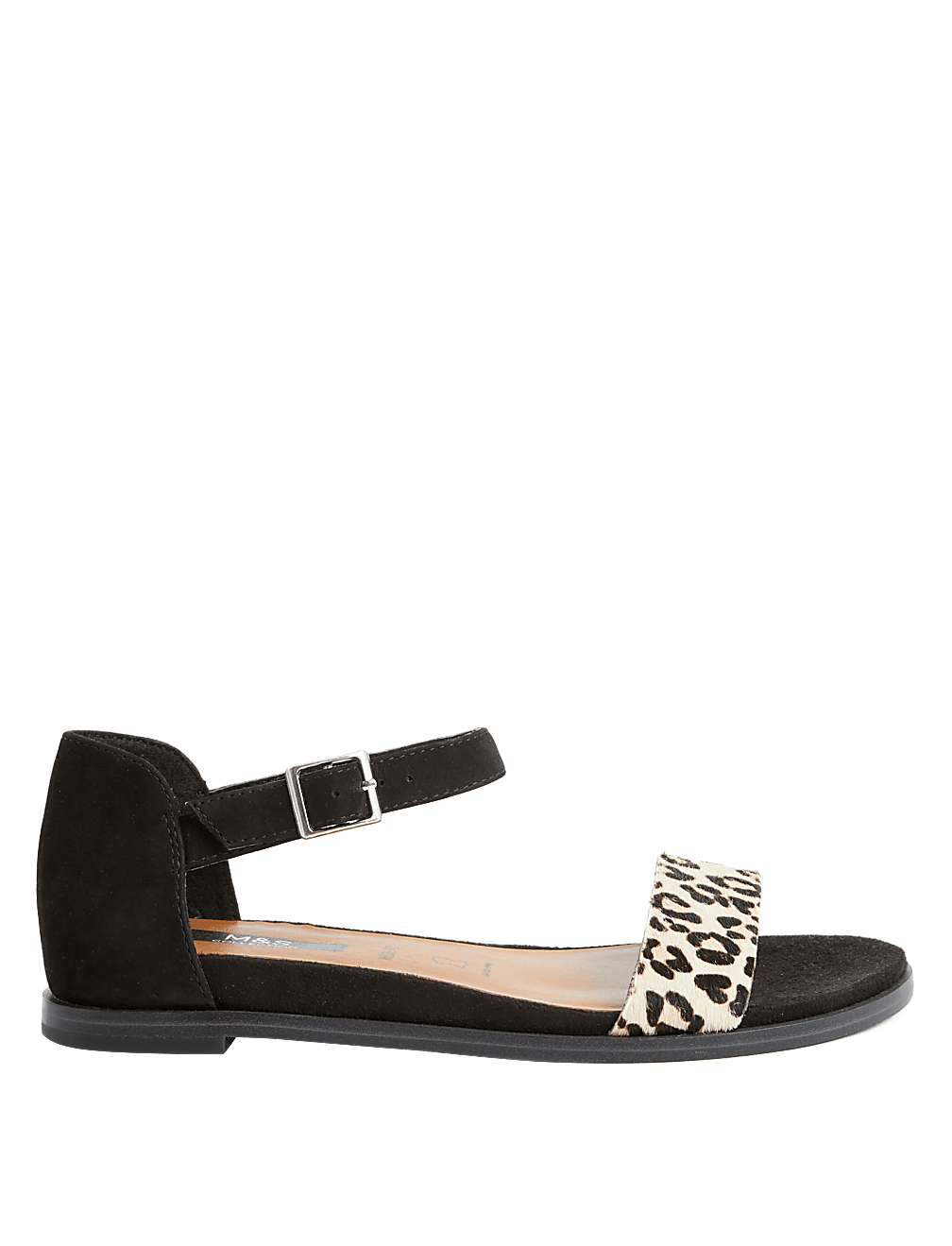 Wide Fit Suede Ankle Strap Flat Sandals