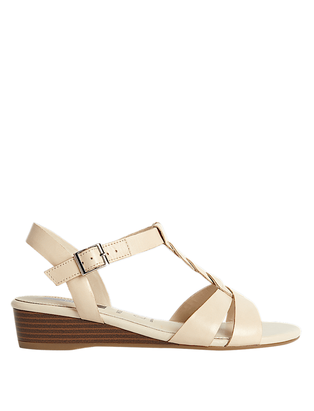 Wide Fit Leather Wedge Sandals