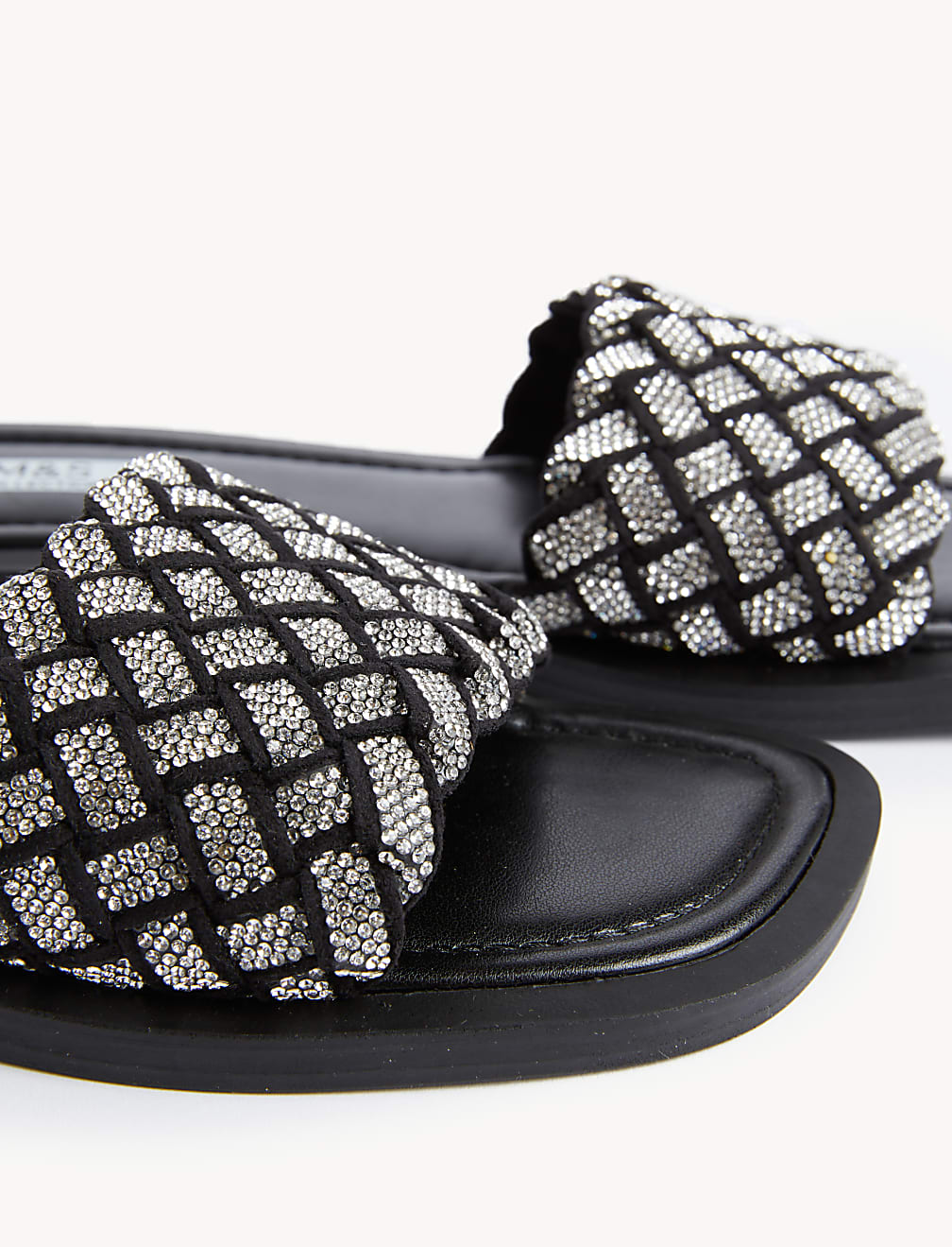 Woven Sparkle Flat Sliders