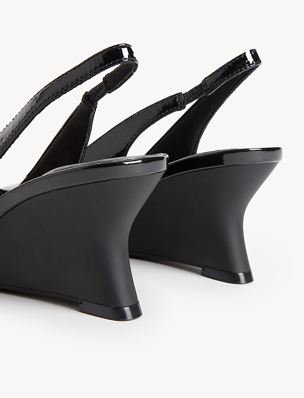 Buy Leather Patent Wedge Slingback Shoes at Marks Spencer