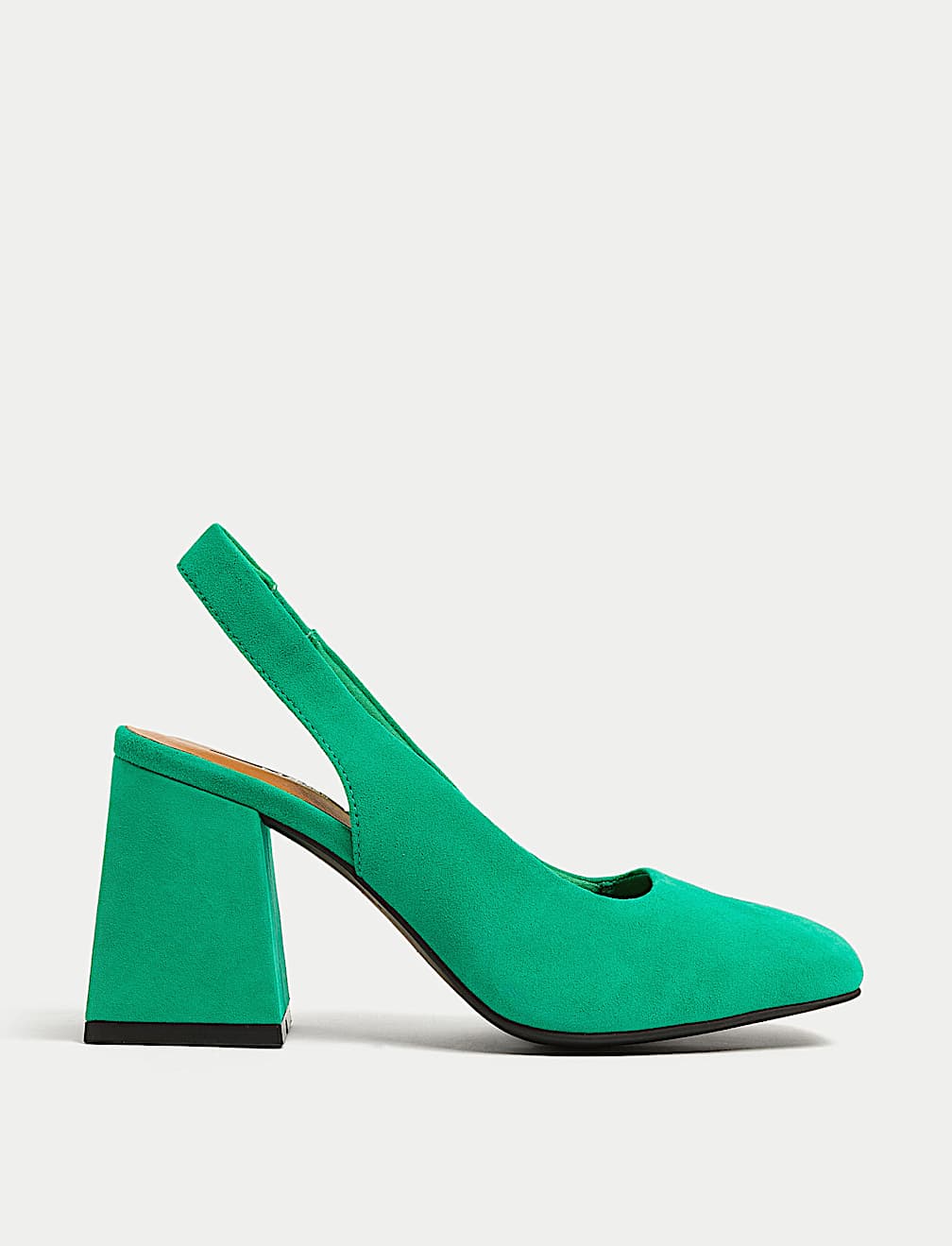 Wide Fit Suede Block Heel Slingback Shoes