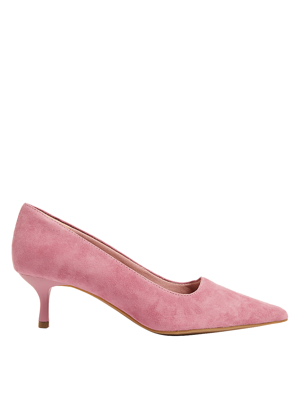 Wide Fit Suede Kitten Heel Court Shoes