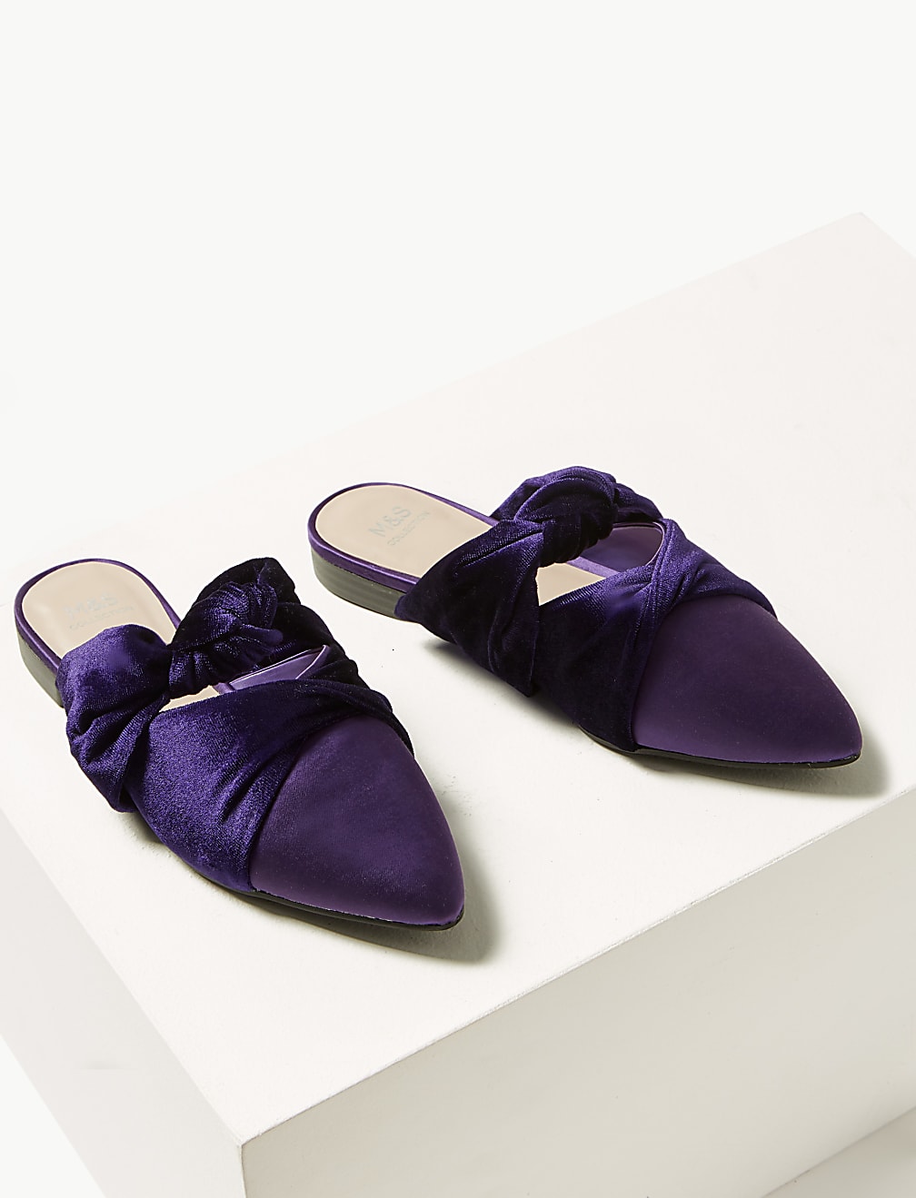 Velvet & Satin Knot Twist Mules