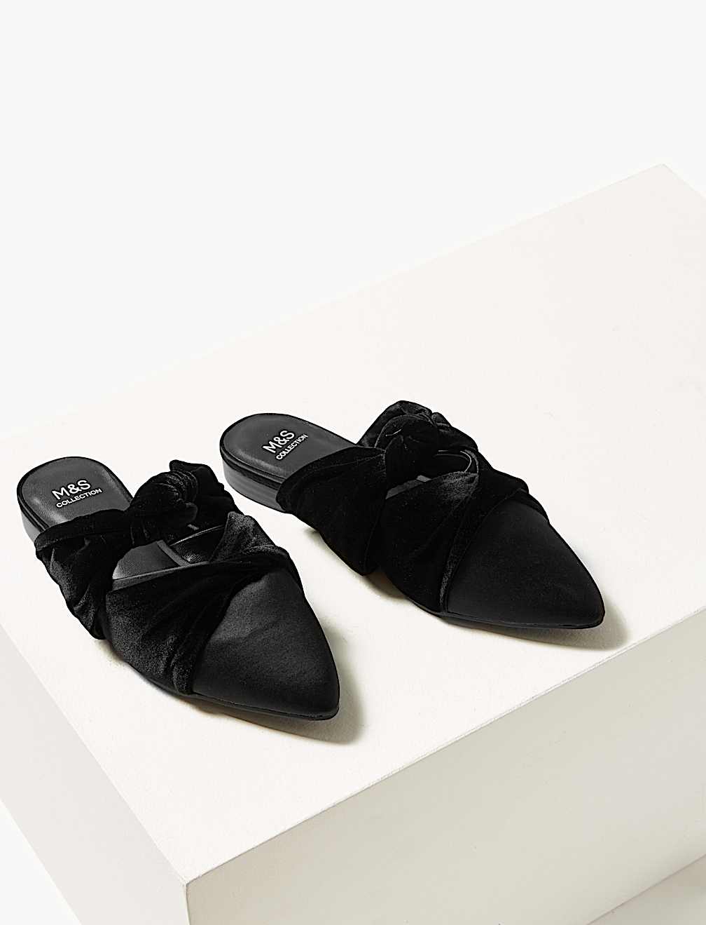 Velvet & Satin Knot Twist Mules