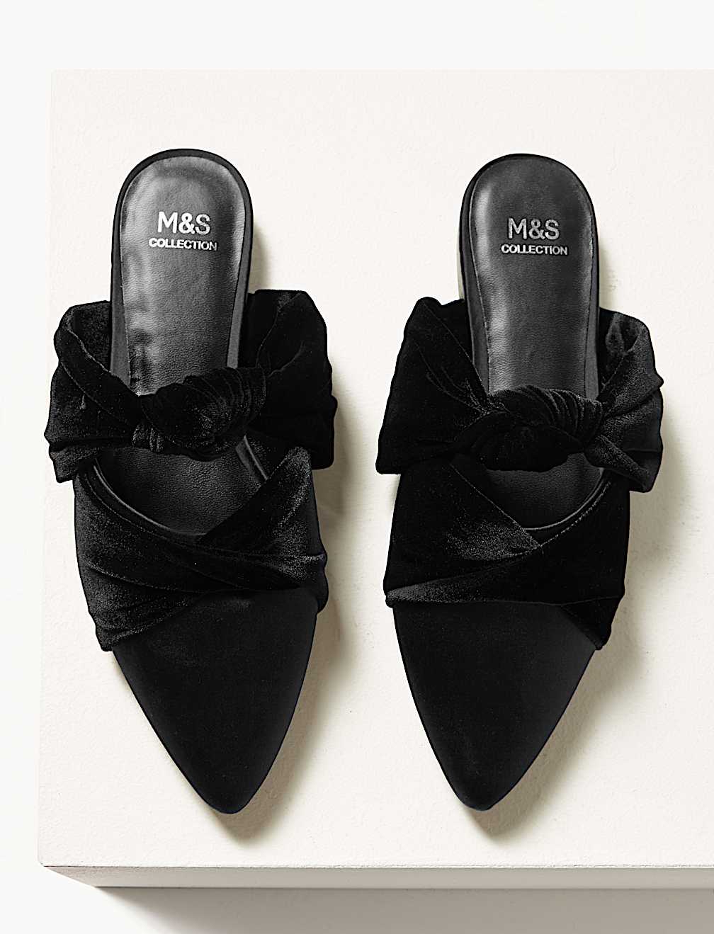 Velvet & Satin Knot Twist Mules