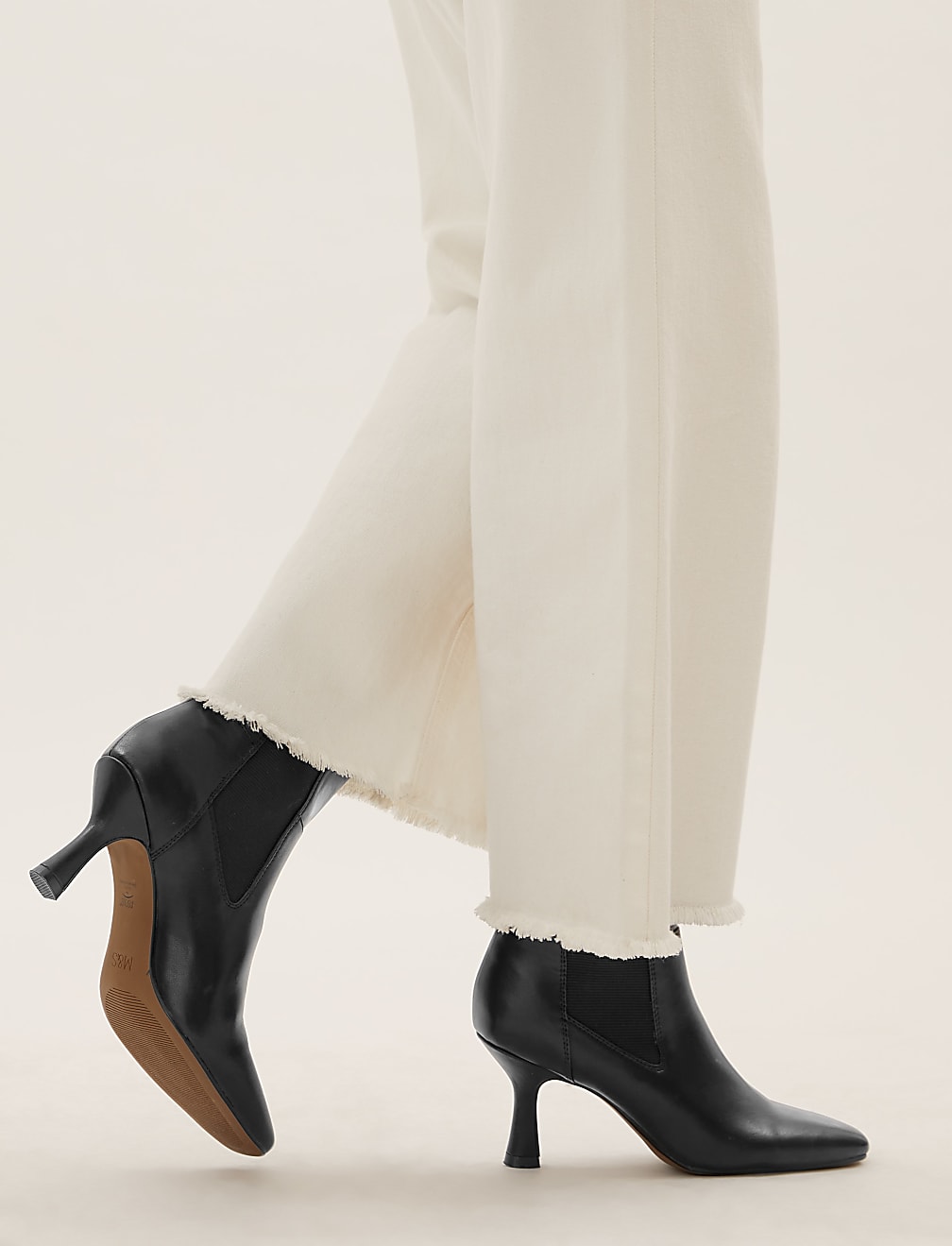 Stiletto Heel Square Toe Chelsea Boots