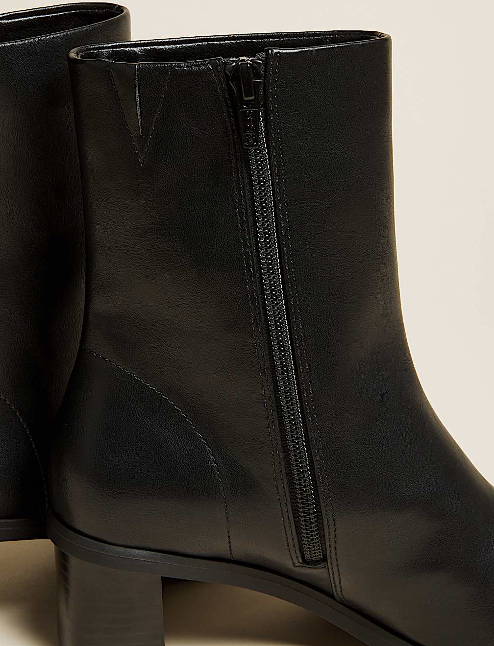 Block Heel Square Toe Ankle Boots