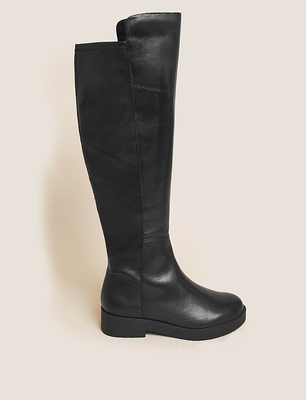 Buy Wide Fit Leather Flat Over The Knee Boots at Marks Spencer