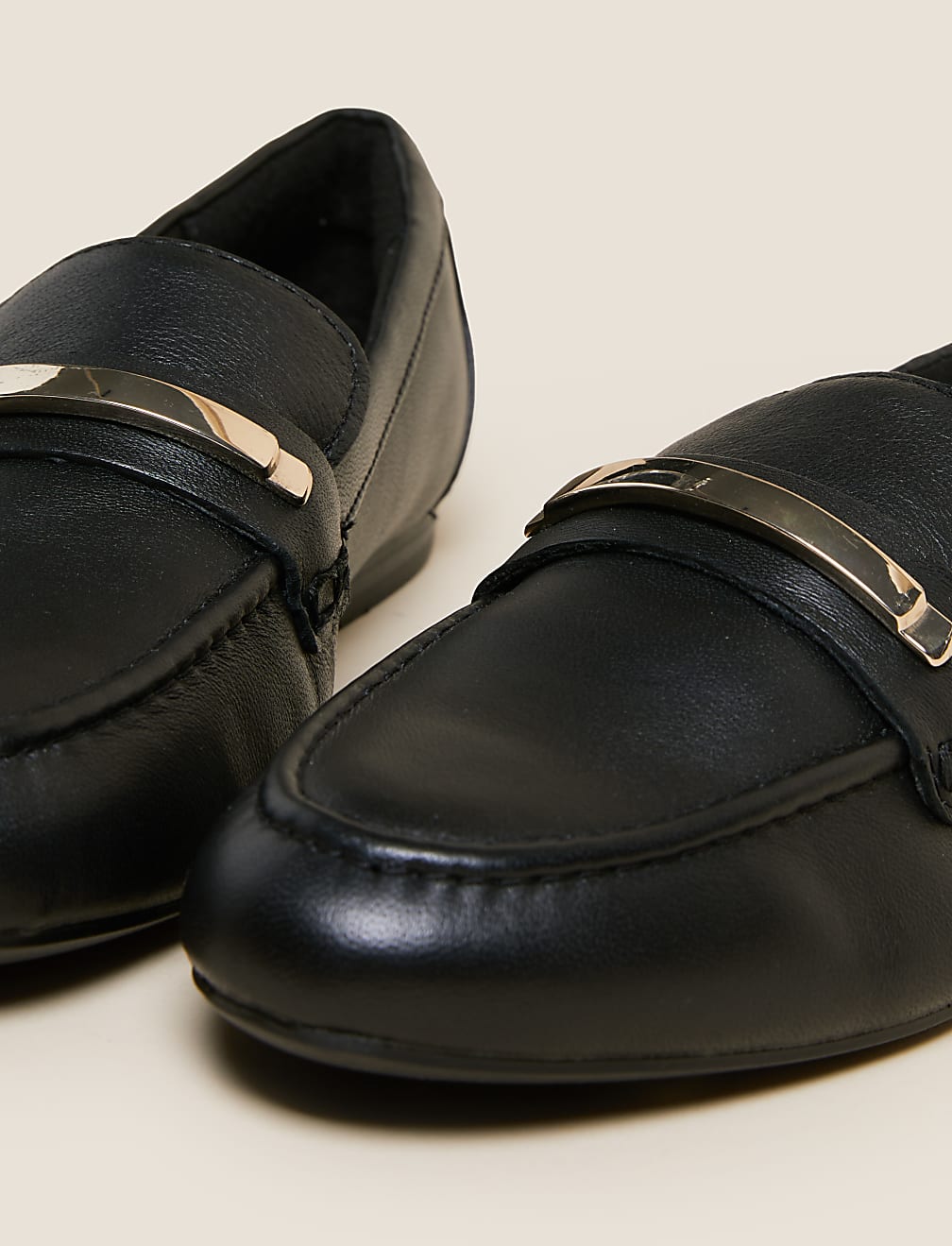 Wide Fit Leather Trim Loafers