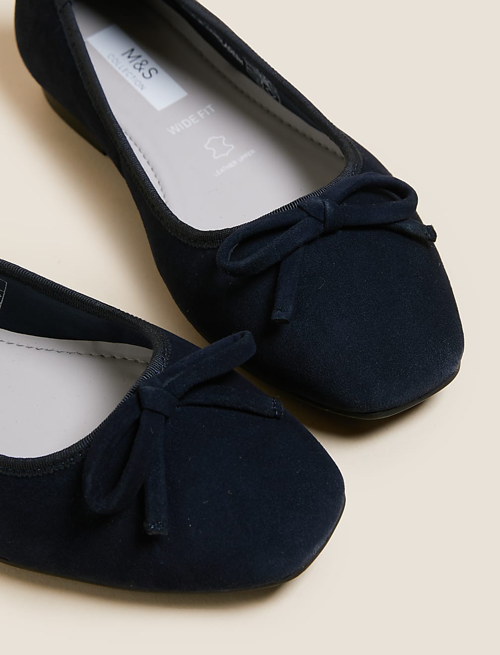 Wide Fit Suede Stain Resistant Ballet Pumps