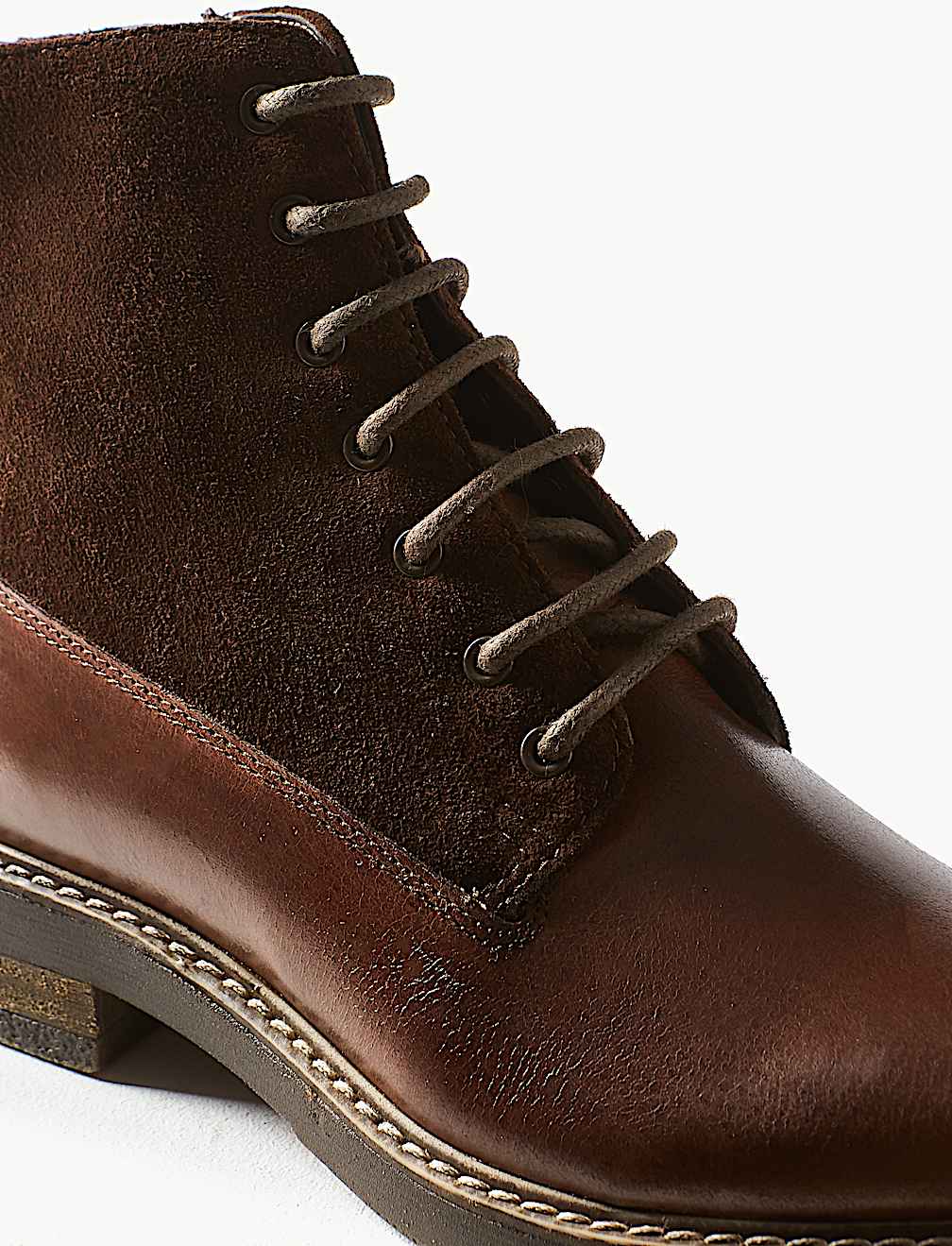 Leather Lace-up Ankle Boots