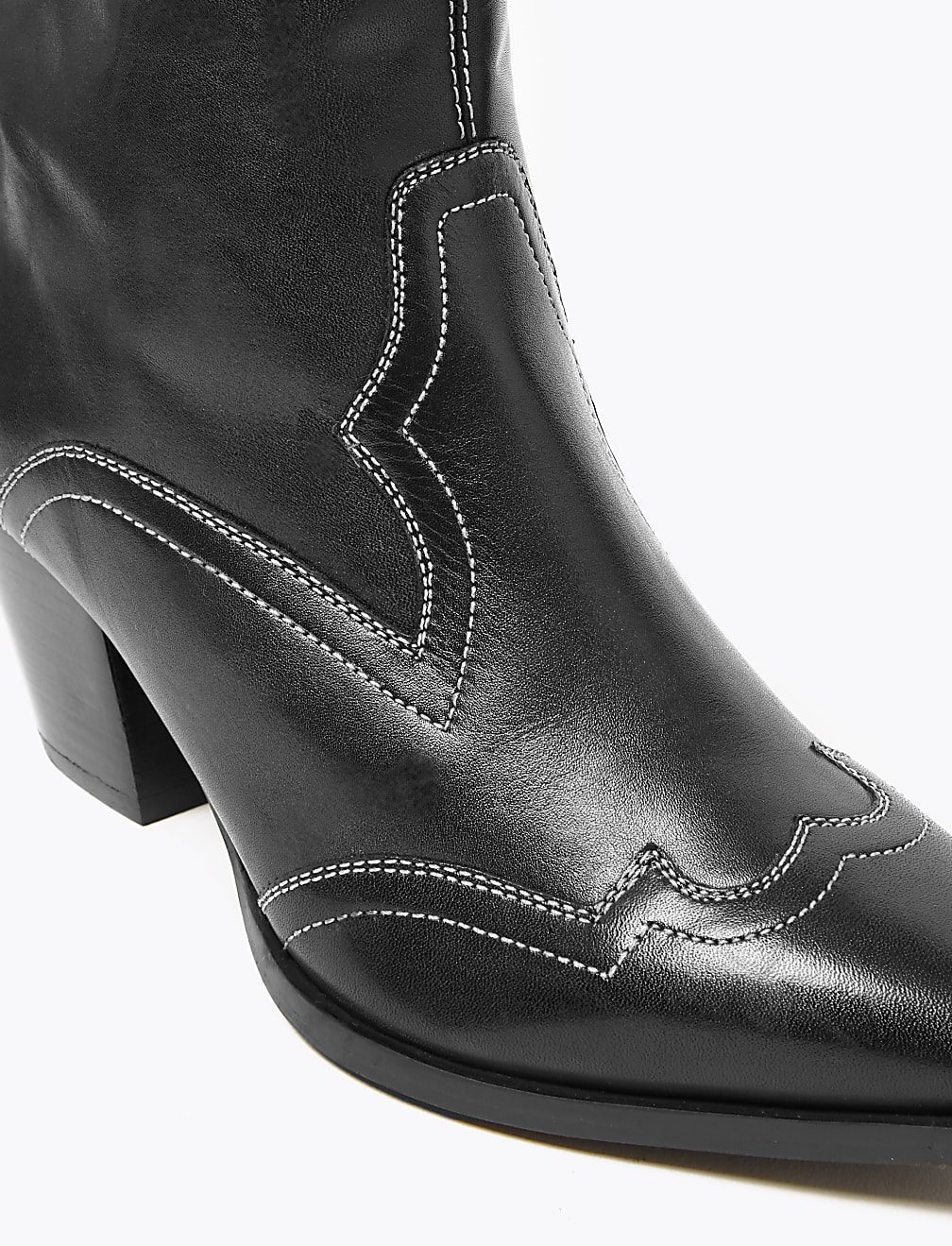Leather Western Ankle Boots